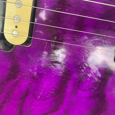 OLP Music Man 1 Axis Style Electric Guitar Quilted Purple image 11