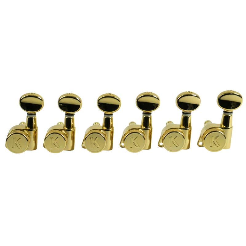 Kluson 6 In Line Left Hand Locking Contemporary Diecast Series Tuning Machines Gold image 1
