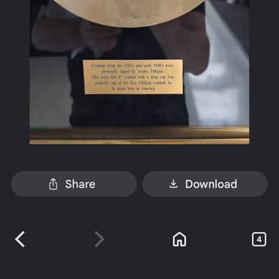 RARE: Zildjian K Splash signed by Avedis zildjian 1930s - 1940s image 8