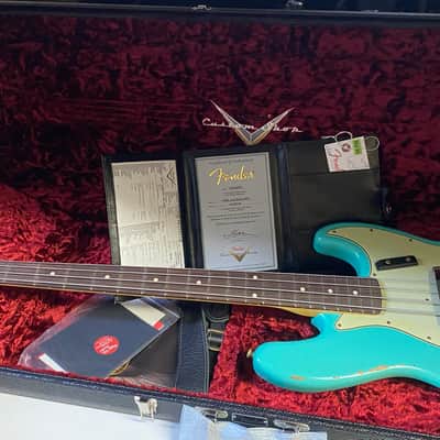 NEW Old Stock! 2022 Fender Custom Shop '60 Jazz Bass Relic - Seafoam Green - 9.4 lbs - Authorized Dealer - R120175 image 11