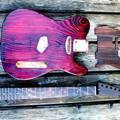 Telecaster "barncaster" body with Wenge neck and rosewood pickguard image 3