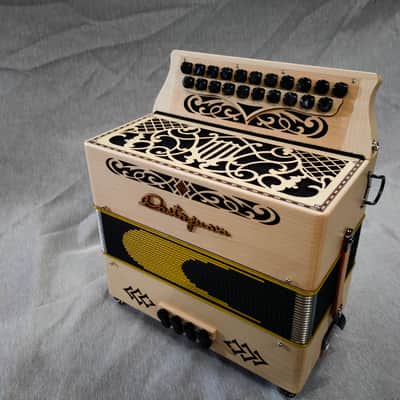 Castagnari Niko G/C Diatonic Accordion, MM, Black Buttons, Maple Wood, Made in Italy image 5