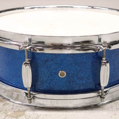 Rogers Holiday Powertone 5x14" Snare Drum Blue Sparkle Vintage 1960's Cleveland image 6