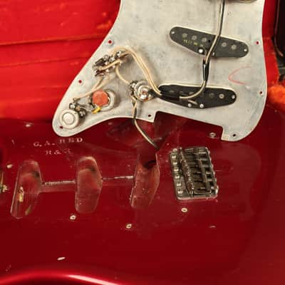 1964 pre-CBS Fender Stratocaster R&R Candy Apple Red '60s nitro factory refinish image 22