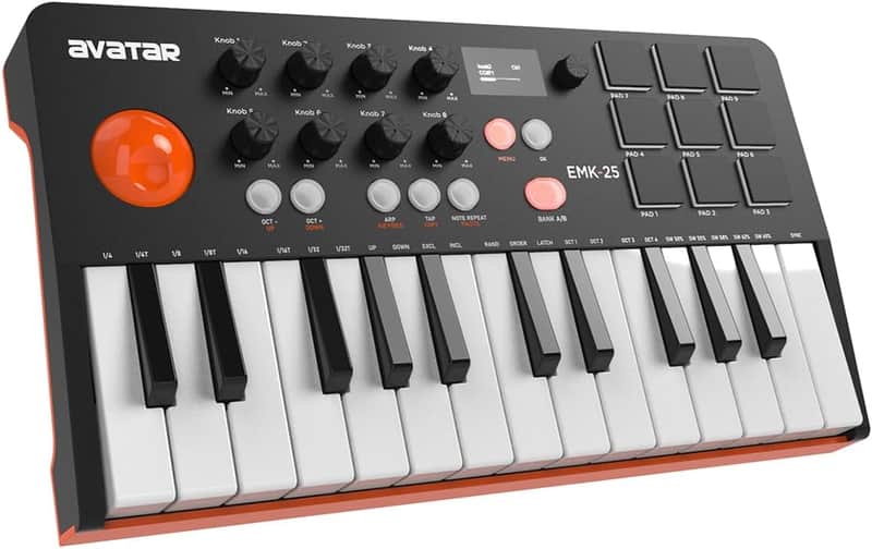 HXW Avatar EMK-25 25 Keys Bluetooth MIDI Keyboard Controller for Beginners and Producers, Professional Mini Beat Maker Machine, Software Included, USB Powered/Battery Operation image 1