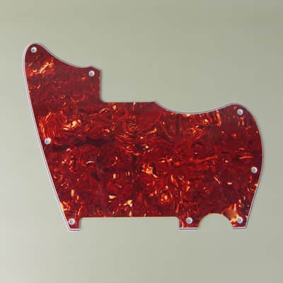 Jazzcaster / telemaster Hybrid Style Guitar Pickguard ,no pickup, 4ply Red Tortoise