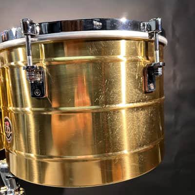 Latin Percussion LP258-BZ Tito Puente Signature 15/16" Bronze Thunder Timbales with Stand 2020’s - Bronze/Chrome image 5
