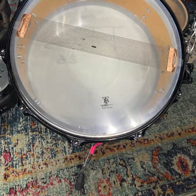 Terry Bozzio's DW 5x14" Collector's Edge Snare Drum, 1998 Autographed - Transparent Black Satin image 16