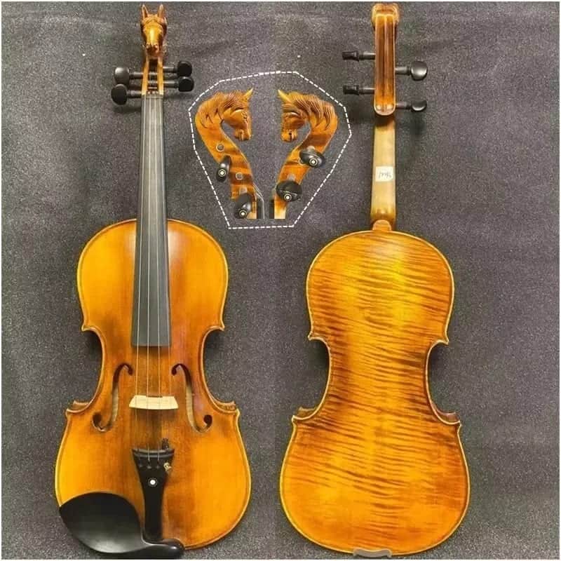 Strad style SONG Maestro 4/4 violin,carving Horse head ,powerful sound image 1