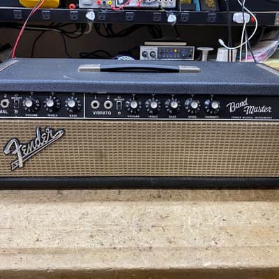 Fender Bandmaster Black Panel AB763 1966 Vintage Guitar Amplifier Head Tube Amp image 5