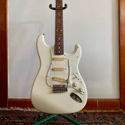 Squier Wayne's World Excalibur Stratocaster Electric Guitar 1992 Artic White image 1