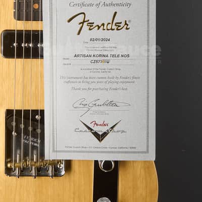 Fender Custom Shop Artisan Korina Telecaster NOS Aged 2024 - Natural (COD 2179NG) image 12