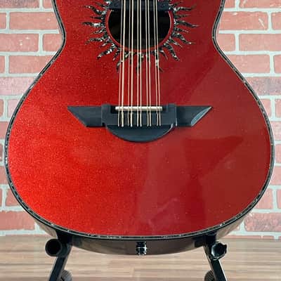 H. Jimenez Colección de Galaxia Acoustic-electric Bajo Quinto - Antares Red Sparkle image 2