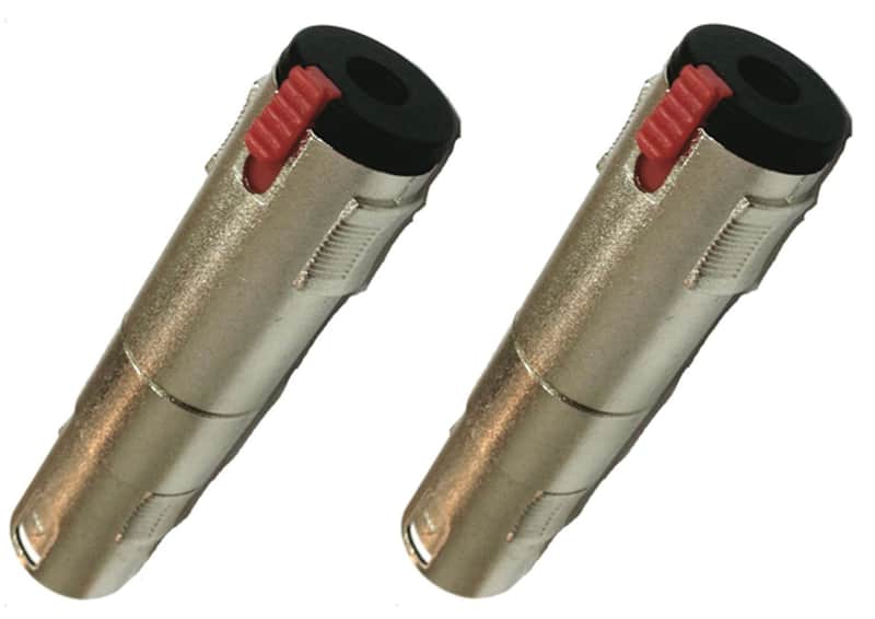 (2) Procraft PC-TE011 1/4" 6.35mm Female Locking Coupler to Male XLR Connector image 1