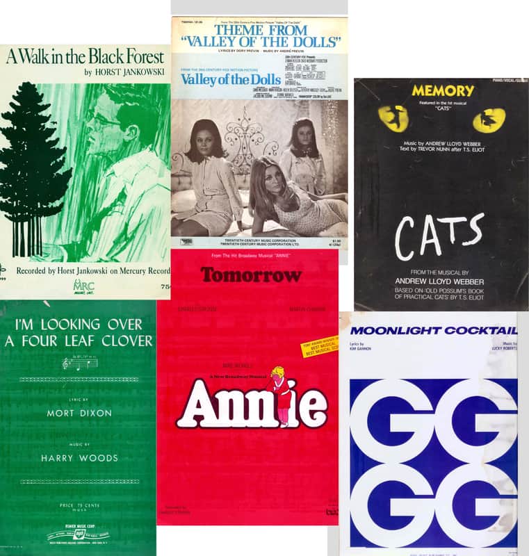 Set of 6 Songs Music Sheets Bundle/ Vintage Music 6 Old Sheet Music Photos image 1