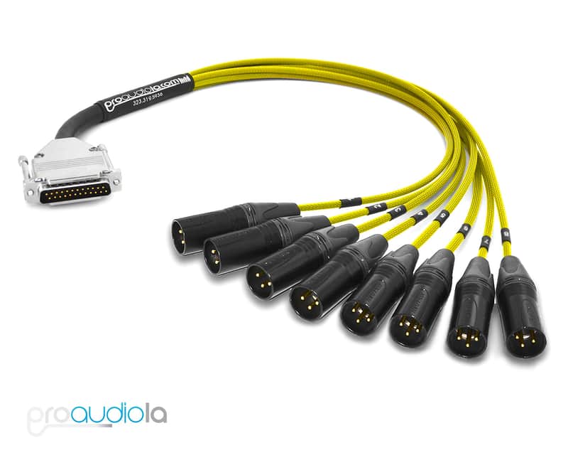 Premium Analog DB25 to XLR-Male | Mogami W2932 & Neutrik Gold Connectors | 8 feet | 2.4 m (Yellow) image 1