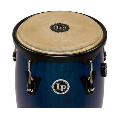 Latin Percussion 10"/11" City II Conga Set w/ Double Stand - Mango Blue Black image 2