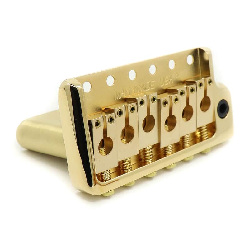 MannMade USA Tremolo Bridge - Gold/Tumbled Saddles - fits PRS style guitars image 1