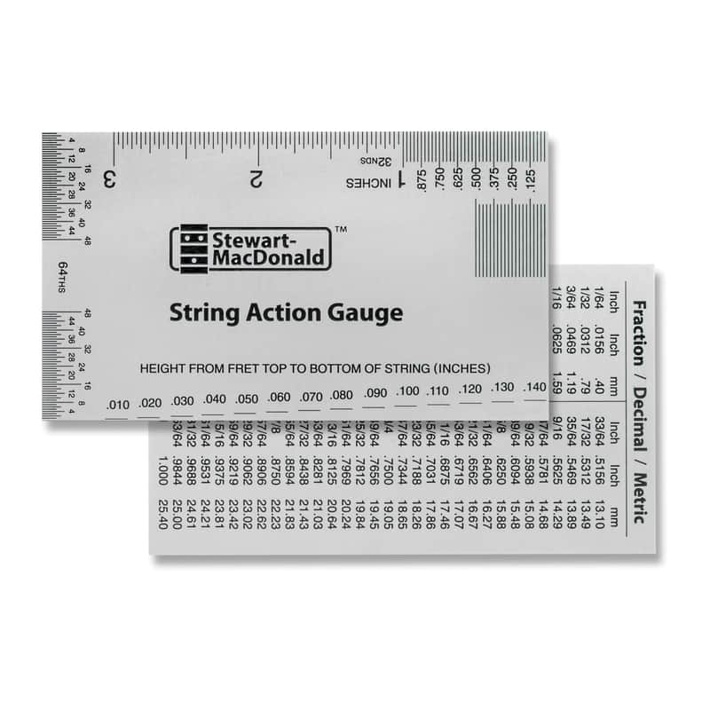 StewMac String Action Gauge And Ruler, Inches, Stainless Steel - Designed by StewMac, The Original measuring tool for acoustic and electric guitar, and bass setup image 1