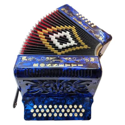 Rossetti 3112-FBE-BU Key of FBE 3 Row, 31 Treble, 12 Bass Diatonic Button Accordion w/Hard Case & Shoulder Straps image 3