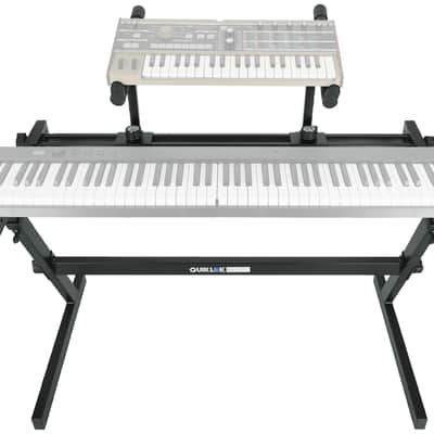 Quik Lok Z-726L 2-Tier Z-Style Keyboard Stand w/Adjustable Heights 44 in. Width image 4