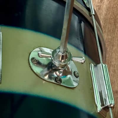 Roger's  14 x 20" Mercury Model Blue and Silver Duco Bass Drum Vintage 50's - 60's image 10