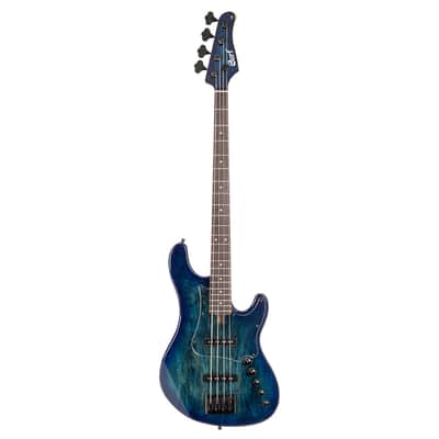 Burny ZB-85 Norio Toshiro Signature T-Bird Bass Guitar Blue Burst