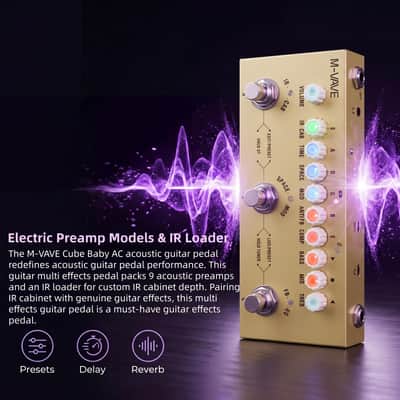 M-vave Cube Baby AC Acoustic Guitar Multi Effects Pedal, Portable Acoustic Guitar Effects Pedal with IR Loader Cabinet (Price includes the import duty for US buyer) image 2