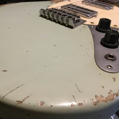 Relic Squier Mustang Electric Guitar Road Worn Surf Green by Nate's Relic Guitars image 7