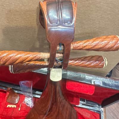 Vintage Chinese Yueqin Moon Lute 4-String w/ Case & Accessories – Traditional Folk Instrument image 12