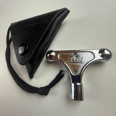 Pearl K025 Drum Key w/ Black Leather Pouch 1990s - Chrome image 4