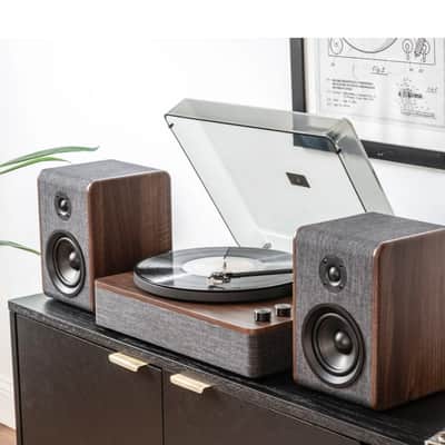 Crosley Nocturne 2-Speed Record Player With Speakers - Charcoal-NEW image 9