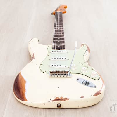 2023 Fender Custom Shop 1961 Stratocaster Heavy Relic Olympic White w/ Case, CoA image 9
