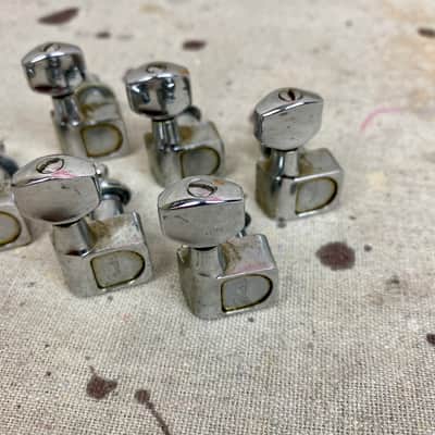 Vintage Fender 6 In-Line Guitar Tuners-Tuning Keys Chrome Circa 1970's 1980's image 4