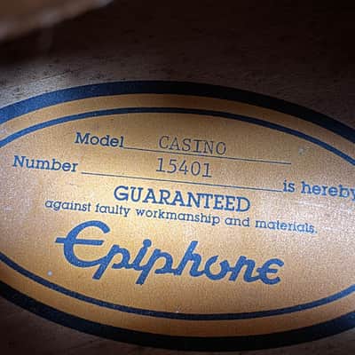 1991 Epiphone Sunburst Casino Pre-Elitist Made in Japan Terada HSC image 15
