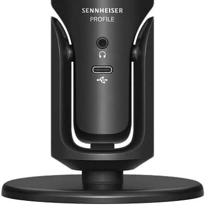 Mint SENNHEISER Professional Profile - USB Cardioid Condenser Microphone & Table Stand, 1.2 m USB-C Cable - Mute Button, Built-in Headphone Jack, Gain, Mix & Volume Control, for PC & Mac,Black image 2