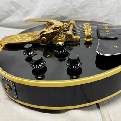 Gibson Custom 1954 '54 Les Paul Custom Staple Pickup Reissue Guitar with Bigsby + Case - Black Beauty image 17