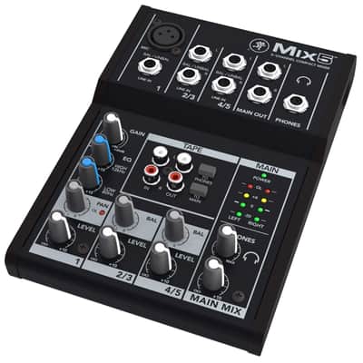 Mackie Mix5 5-Channel Compact Studio/Live Mixer + Green 10ft XLR Cable image 4