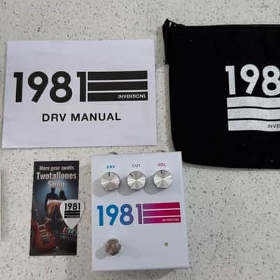 1981 Inventions DRV Overdrive Pedal White Limited Colorway w/ Box, Manual, Pouch & Extras image 11