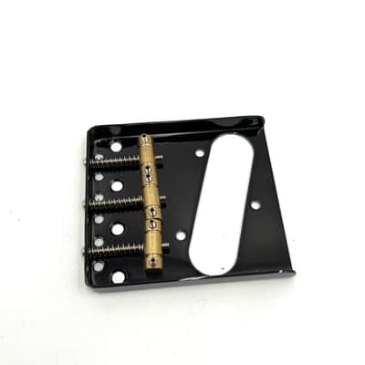 Warmtone Custom Guitars Tele Bridge Series #2 Vintage Ash Tray Black 3 Brass Saddles image 2