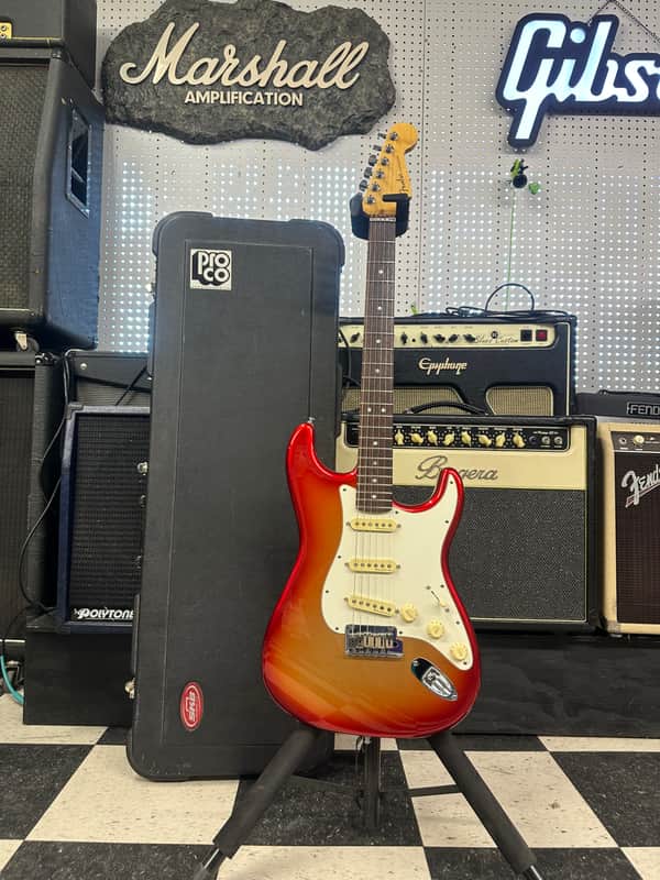 Fender American Deluxe Stratocaster with Rosewood Fretboard 2011 - 2015 - Sunset Metallic image 1
