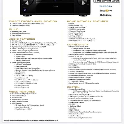 Pioneer Elite VSX-53 7.1 Channel THX Select2+ A/V Receiver with AirPlay! *MINT!!* image 8
