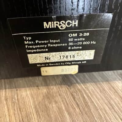 Mirsch OM 3-28 - 3-Way Speakers, Vintage Hi-End, Sweden 1970s image 3