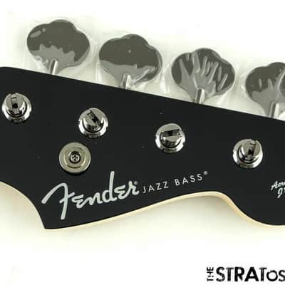 2022 Fender Aerodyne Jazz Bass NECK + TUNERS Guitar Modern Black Headstock image 1