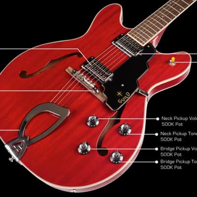 Guild Starfire IV Harp Tail, Hollow Body Electric Guitar - Gloss image 4