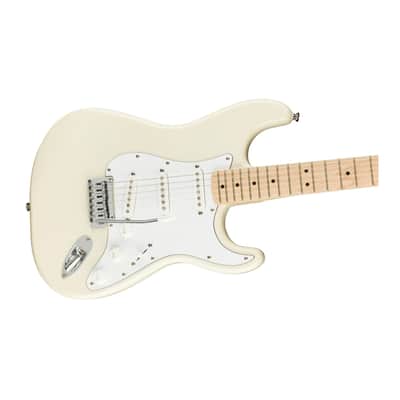 Squier Affinity Series Stratocaster 6-String Electric Guitar with Maple Fingerboard (Right-Handed, Olympic White) image 4
