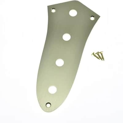 Jazz Bass Brushed Aluminum Pickguard & Control Plate - Gold image 3