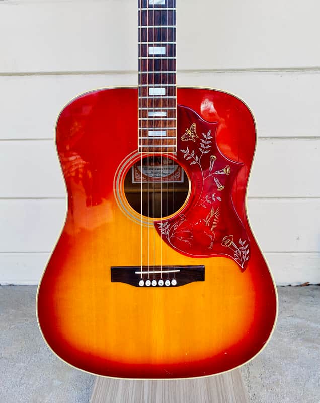GIBSON HUMMINGBIRD ACOUSTIC/ELECTRIC GUITAR W/ K&K MINI PICKUP + CASE - 1971-72 image 1