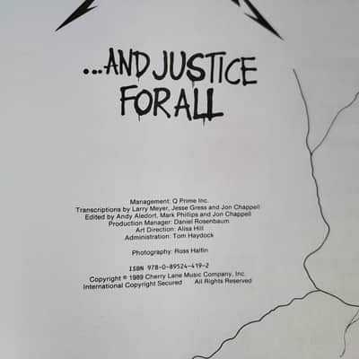 Hal Leonard Metallica – …And Justice for All (Guitar Recorded Versions) – First Edition Hal Leonard (late 80s / early 90s) image 3