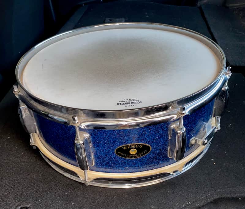 1970's Werco Snare Drum 5x14" Blue Sparkle MIJ image 1